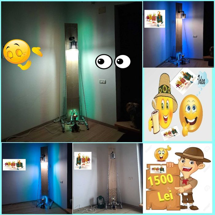 Veioza Aplica Lampadar  Stil Industrial Pentru Casa  Gradina Int-Ext