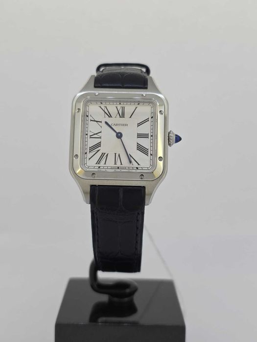 Cartier Santos-Dumont — Steel / Silver Dial / Leather Strap / 2025