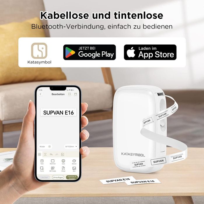 Imprimanta de etichete portabila compatibila iOS/Android