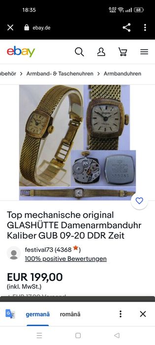 Ceas vechi cu 17 rubine Made in RDG!