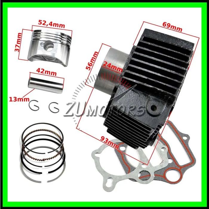 Set Motor Cilindru Atv 110 107 + Chiuloasa Atv 107 110 Piston 52.4MM
