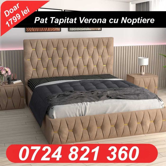 De vanzare Set mobila dormitor,Pat tapitat, Dormitor complet, Dressing