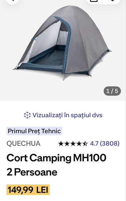 Set cort, saltea si sac de dormit pt camping, festivaluri