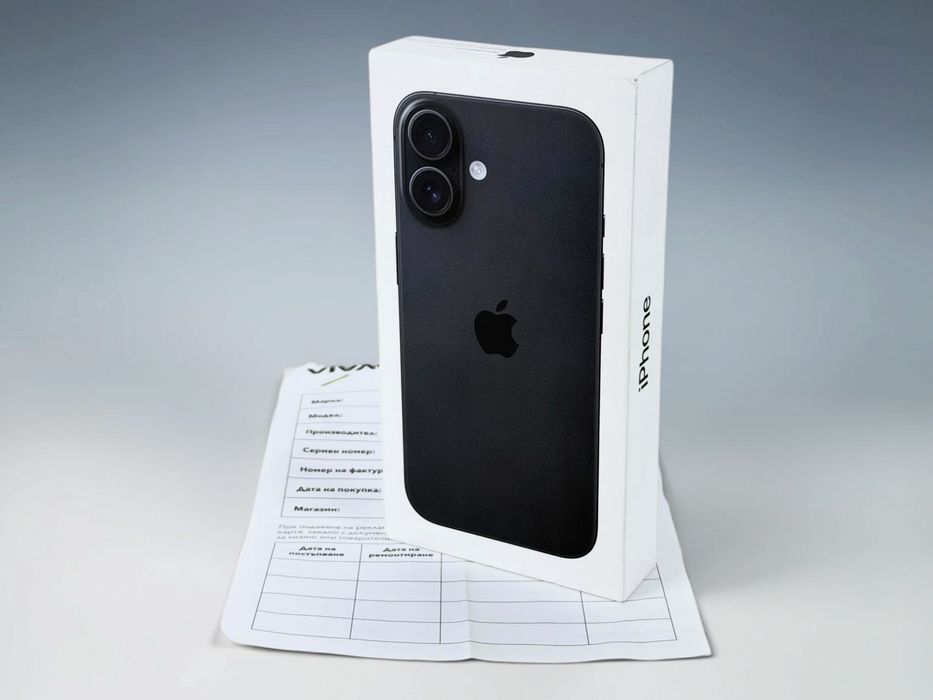 НАЛИЧЕН! Apple iPhone 16 128GB Black 2г. Гаранция!