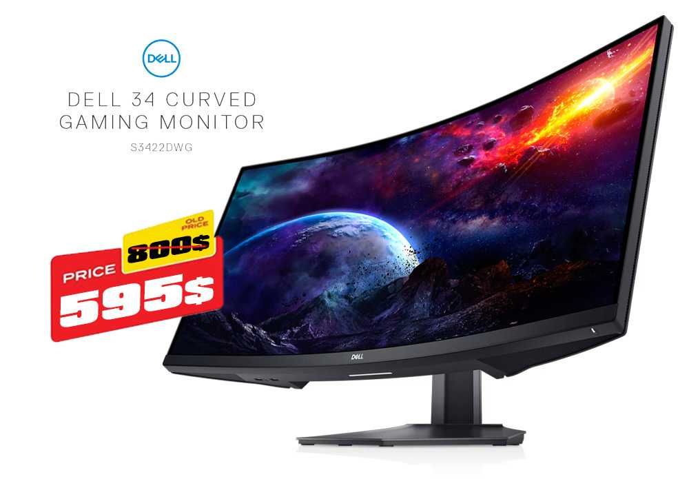Dell S3422DWG Curved Gaming Monitor - 34 Inch 1800R Curved 144Hz