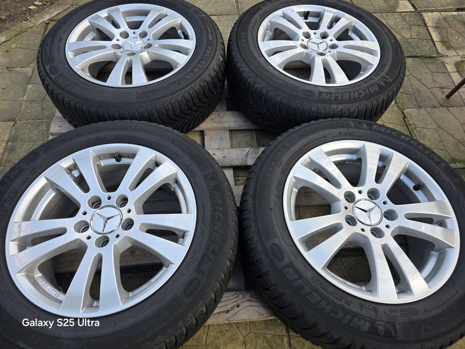 Лети джанти 16ки 5х112 Rial Mercedes + зимни гуми 205/60/16 Michelin
