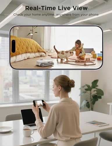 Нови 2 броя Вътрешна охранителна камера 1080P WiFi Нощно виждане AI