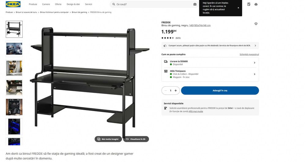 Vand birou ikea fredde