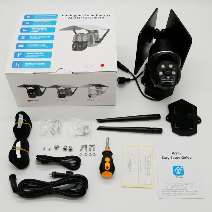 Camera solara metal, 8W panouri, calitate 4G Digi rotativa 3xHD, audio