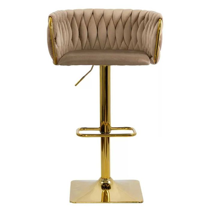 Scaun de Bar de LUX din Catifea, cadru Auriu 118P LIVRARE GRATUITA!