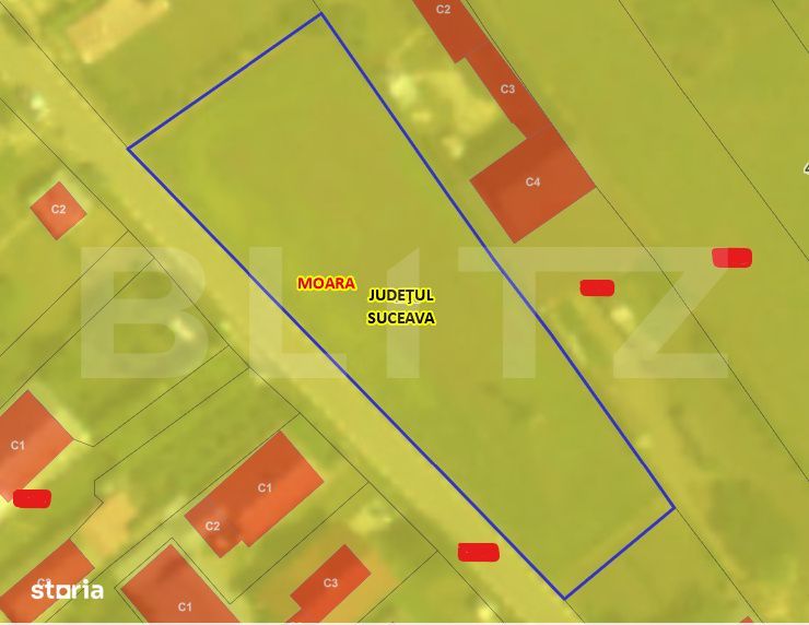 Teren intravilan, 1699 mp, front 75 ml, strada Principala, zona centra