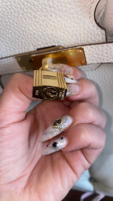 Epsom craie Мини Кели gold hardware Ермес 29 см,