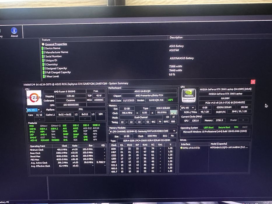 vand Laptop Gaming ASUS ROG Zephyrus G14 GA401QM