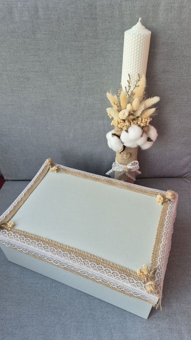 Set trusou si lumanare pentru botez