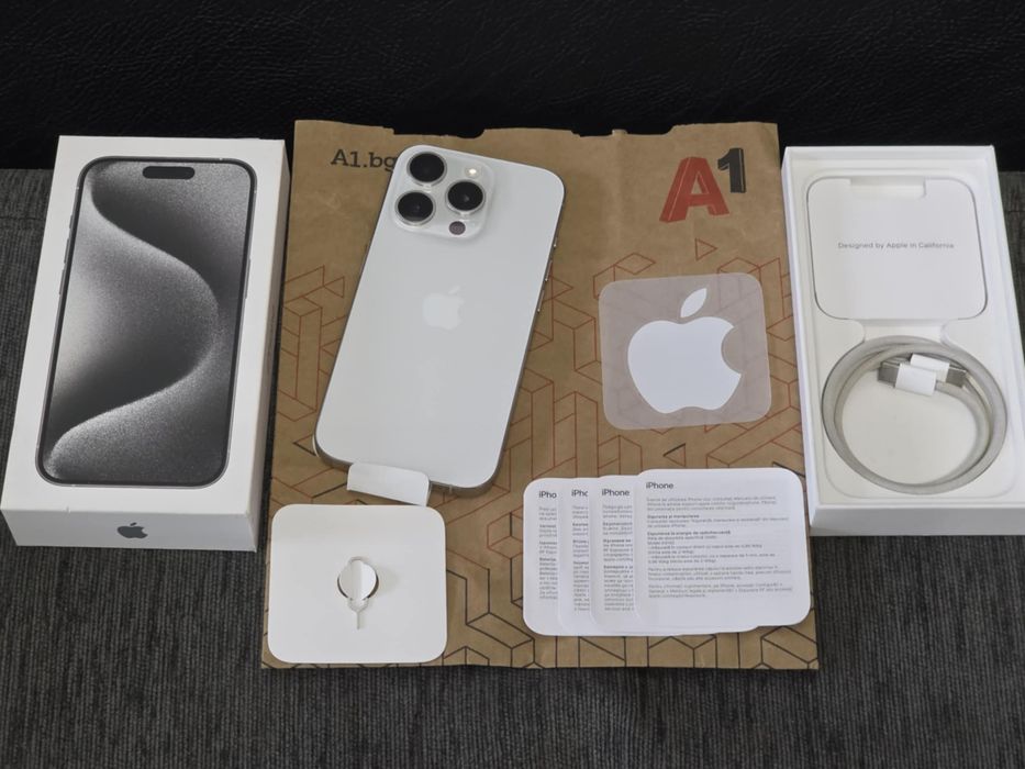 КАТО НОВ 128GB iPhone 15 Pro Гаранция A1 2025г. White | Бял