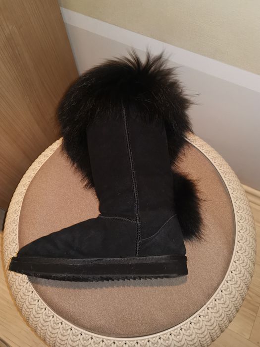 Дамски ботуши, естествен велур и лисица!