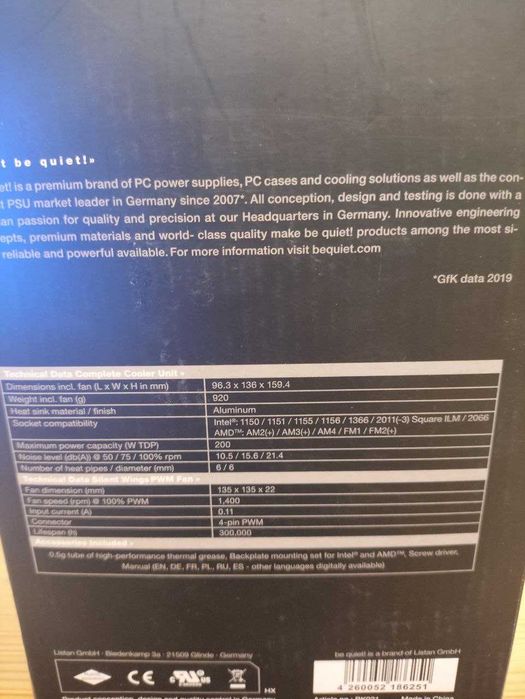 Кулер для процессора Bequiet! Dark Rock 4