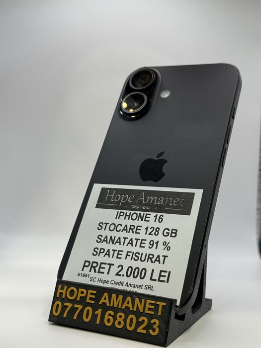 Hope Amanet P7 Iphone 16 128 Gb Spate Fisurat