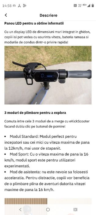 Trotineta electrica Ninebot  pt. copii