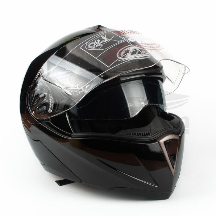 Модуларна каска hd a16 black + вградени тъмни очила