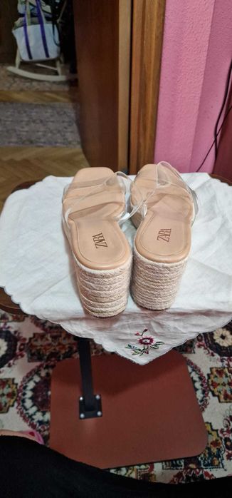 Papuci dama Zara silicon transparent