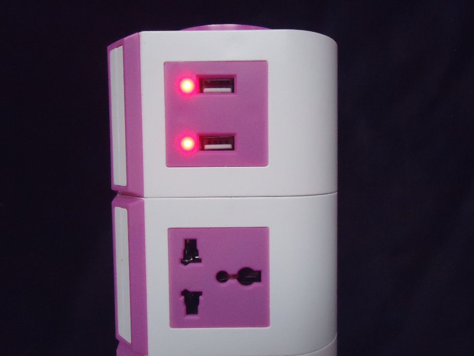 Prelungitor bloc turn 13 socluri 2 mufe USB 11 prize 3 intrerupatoare