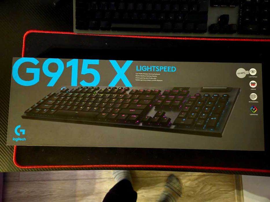 Tastatura Wireless gaming Mecanica Logitech G915 X Linear iluminare RGB nou Sigilata