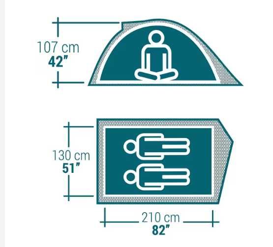 MH100 палатка за къмпинг двуместна
