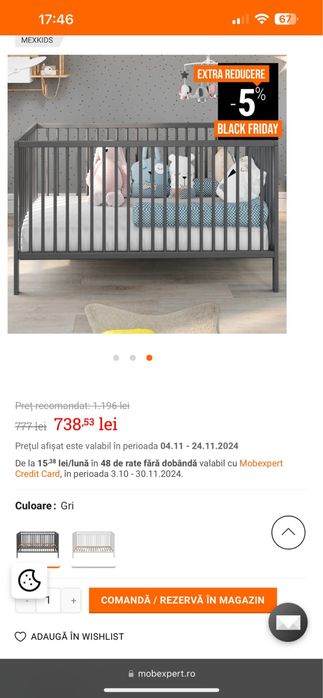 Pătuț bebeluși Mobexpert