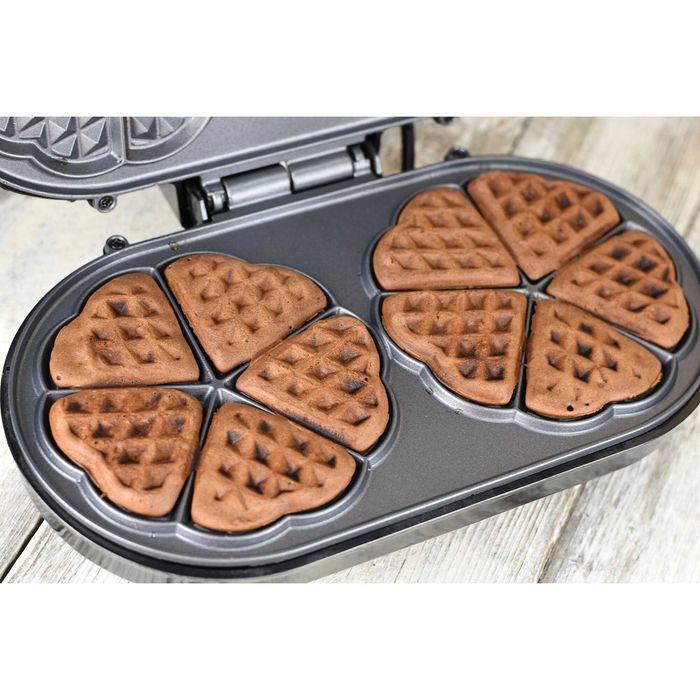 Aparat de facut gofre/vafe Heinner Copper Crown HWF-1000CR, 1000W, buton reglare temperatura, placi cu invelis antiaderent, plite gofre: 13.97 cm
