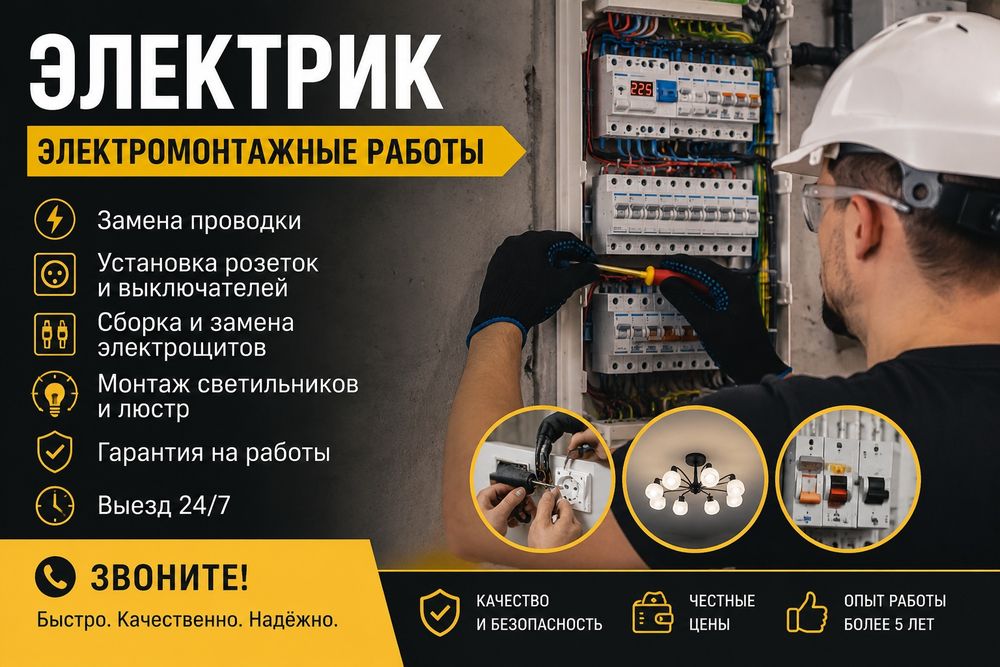 Электрик. Электромонтаж квартир и домов / Кәсіби электрик қызметі