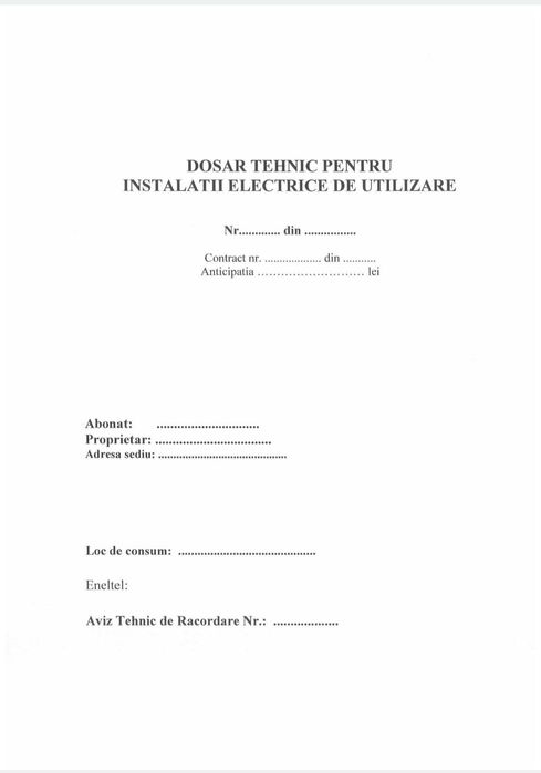 Dosar tehnic de utilizare instalatie electrica interioara.