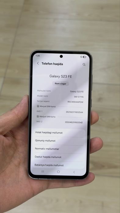 Samsung S23fe 8/256 Gb arzon