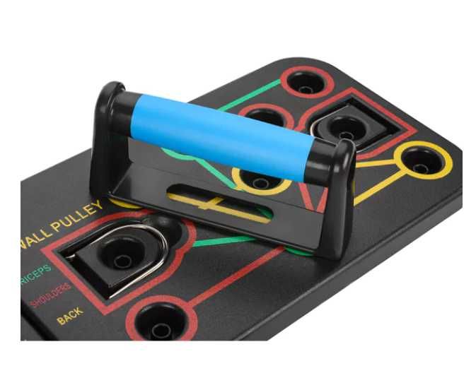 Многофункционален уред /дъска за лицеви опори с ластици