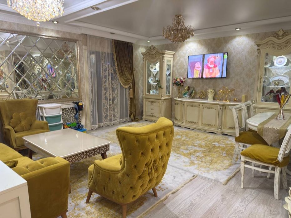 3/4:4 Дархан Кара Ниязова 77серия 72кв.  Евроремонт мебель техника