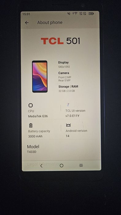 vand telefon TCL 501 32 GB