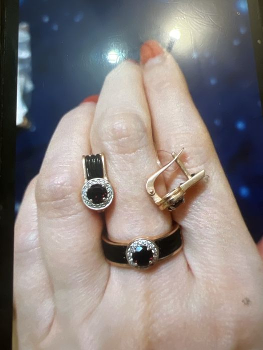 Набор  Серебро с Гранатом