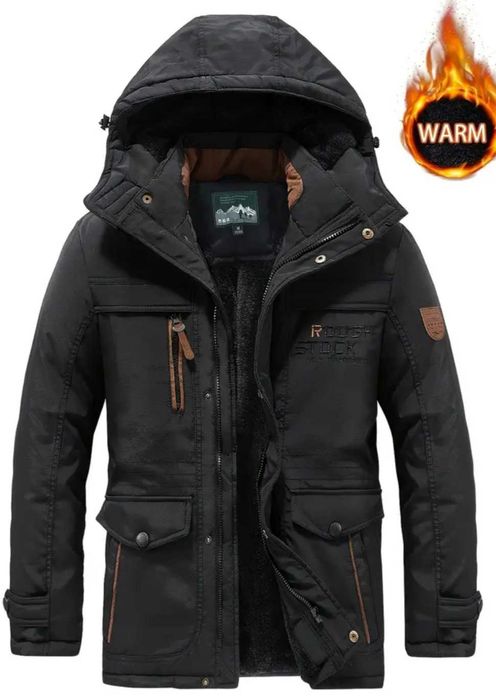 Новая мужская зимняя куртка с капюшоном 3 цвета размер 48-58 до 120 кг