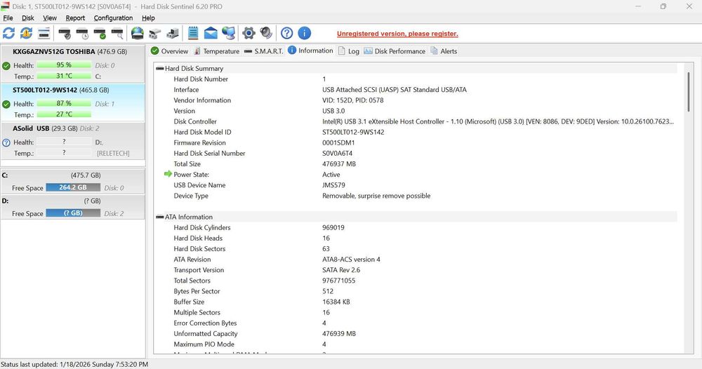 HDD Laptop 2.5inch 500GB HGST si Seagate