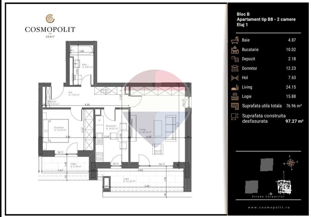 Apartament de Lux 2 Camere - Cosmopolit Zenit - 0% COMISION