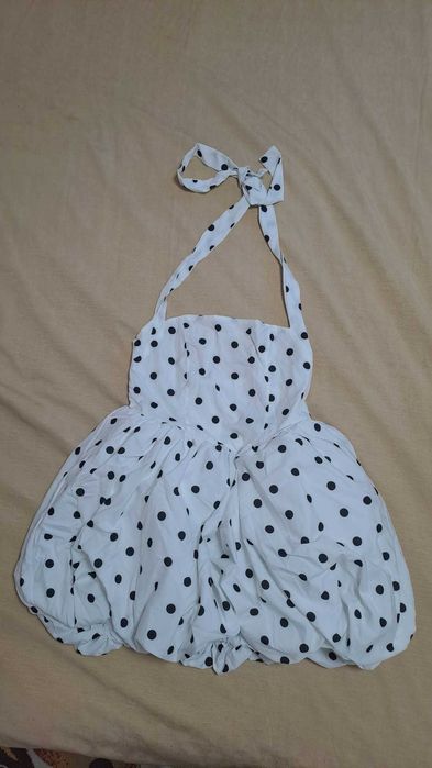 Rochie alba cu buline marimea L noua