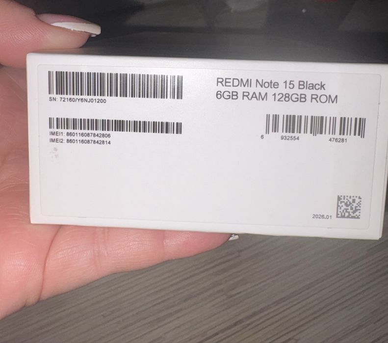 Redmi note 15 6GB Ram , 128 GB Black