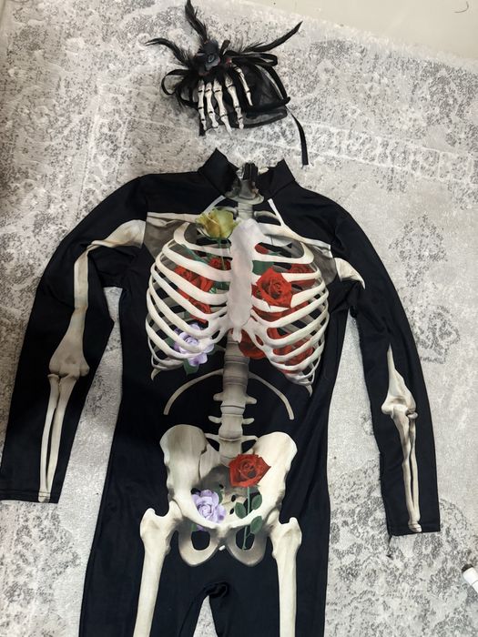 Costum/ salopeta schelet Halloween