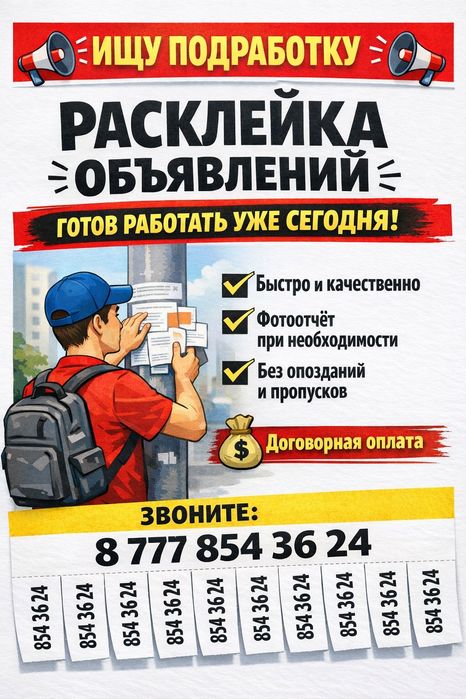 Расклейка объявлений.