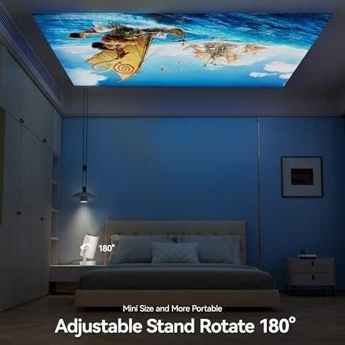 Нов Преносим мини проектор 1080P поддръжка на 4K, WiFi6, Bluetooth 5.0