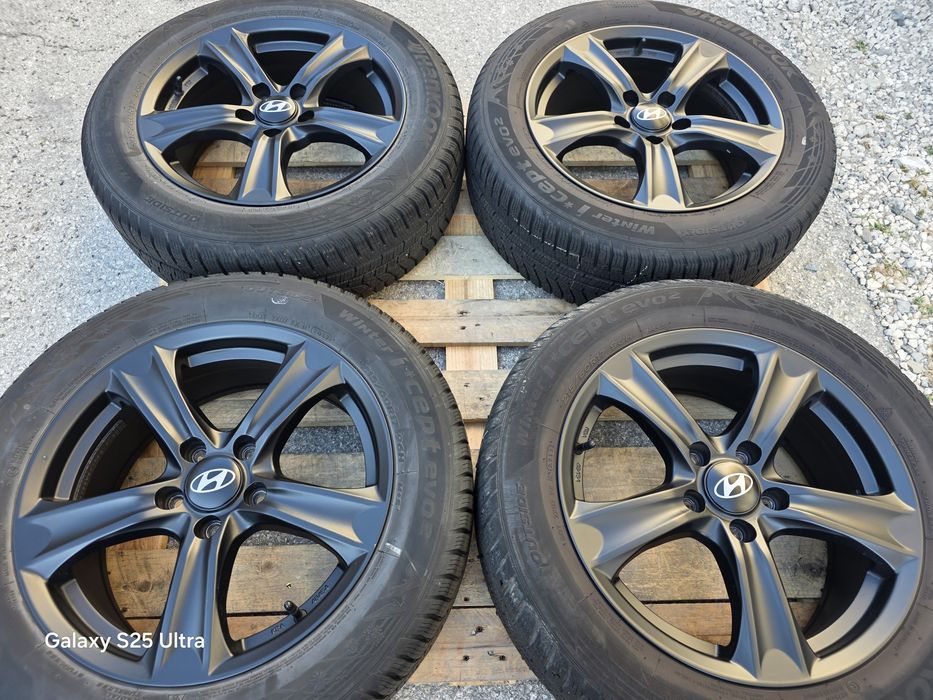 Лети джанти 17ки 5х114.3 Hyundai + зимни гуми 215/60/17 Hankook
