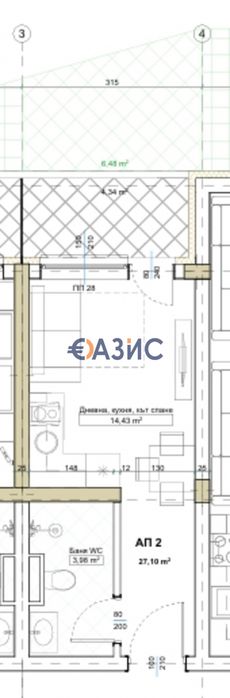 Продава се Едностаен апартамент в Китен - 36 кв.м за 708 €/кв.м - Снимка #1