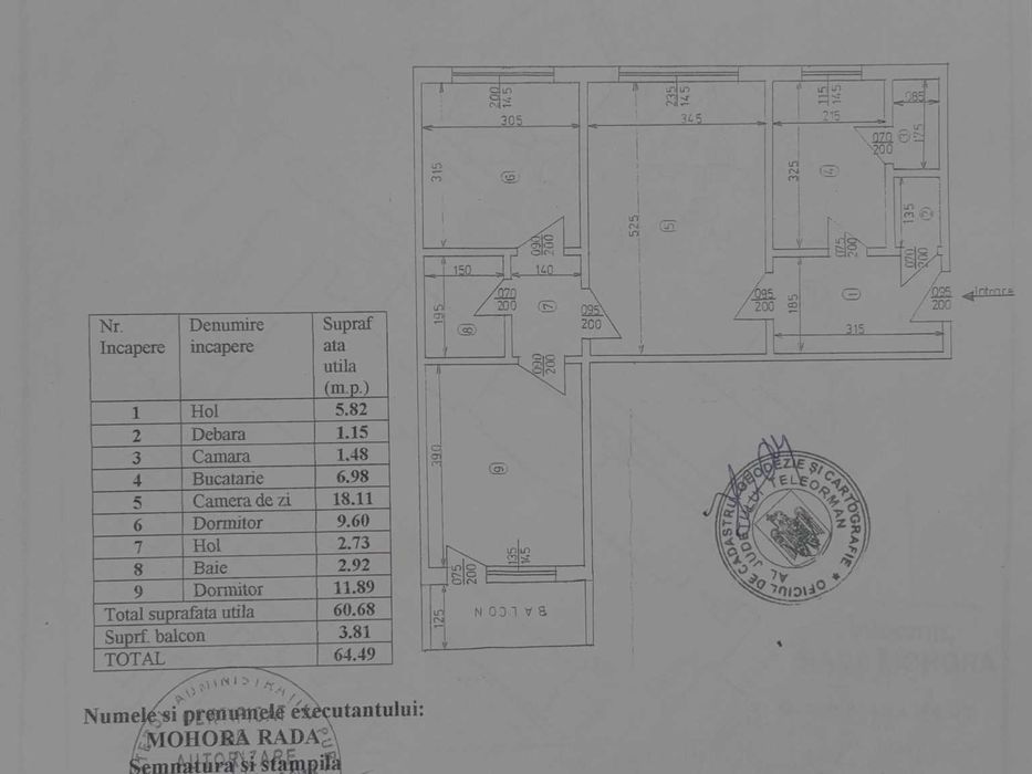 Alexandria apartament 3 camere decomandat, ultracentral, 64,5 mp, NEGOCIABIL centrală proprie Alexandria