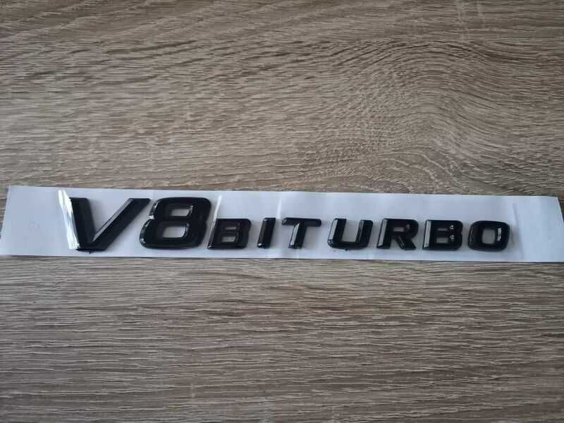 черен надпис Mercedes Benz V8 Biturbo