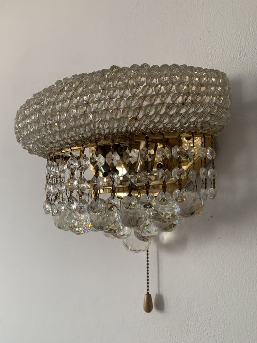 aplica de perete aurie cu cristale